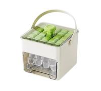 Ice Cube Maker Easy Press Ice Maker Machine Counter Top Release All Ice Cubes in One Second, 48 Ice Cube Tray Storage Box with Handle, Ice Tongs & Basket, ice Machines for Home/Office/Bar