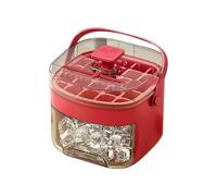 Ice Cube Maker Easy Press Ice Maker Machine Counter Top Release All Ice Cubes in One Second, 48 Ice Cube Tray Storage Box with Handle, Ice Tongs & Basket, ice Machines for Home/Office/Bar