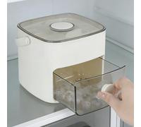 Ice Cube Maker Easy Press Ice Maker Machine Counter Top Release All Ice Cubes in One Second, 48 Ice Cube Tray Storage Box -White with Handle, Ice Tongs & Basket, ice Machines for Home/Office/Bar