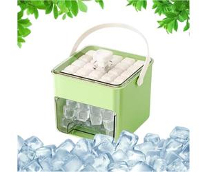 Ice Cube Maker, Easy Press Ice Maker Machine Countertop, Release All ICES Cubes in One Second, Portable Reusable ICES Cubes Tray Storage Box with Handle Lid, Ideal Home, Office, Bar