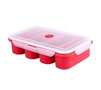 Ice Cube Maker Ice Cube Tray Silicone Freezer Trays Extra Large Soup Super Cube Ice Cube Tray Food Freezing Molds 4 Cubes,Red Silicone Freezer Tray,Large Soup Cube,Food Freezing Molds,Ice Cube
