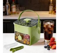 Ice Cube Maker, Ice Maker Machine with Storage Box & Handle, Easy Press Release, Portable Reusable 48 Grid Ice Mold for Coffee, Cocktails, Juice and Home Bar Use (Green)
