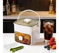 Ice Cube Maker, Ice Maker Machine with Storage Box & Handle, Easy Press Release, Portable Reusable 48 Grid Ice Mold for Coffee, Cocktails, Juice and Home Bar Use (White)