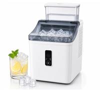 Ice Cube Maker Machine Countertop with 2 Ways to Add Water, Portable Self-Cleaning Ice Maker for Home/Kitchen/Office/RV, Ice Thickness Adjustable, 1-24H Timer, Ready in 20 Mins