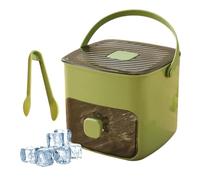 Ice Cube Maker Machine, Ice Cube Tray with Lid and Bin, Ice-Cube Tray Making 48 pcs Ice Cubes, Easy Press to Release Ice, Reusable Ice-Grid for Coffee Cocktails and Juice (Green)