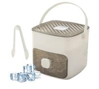 Ice Cube Maker Machine, Ice Cube Tray with Lid and Bin, Ice-Cube Tray Making 48 pcs Ice Cubes, Easy Press to Release Ice, Reusable Ice-Grid for Coffee Cocktails and Juice (White)