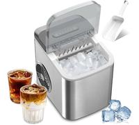 Ice Cube Maker, Portable Clear Ice Maker with LED Touch Display, Produces Ice in 6 Minutes, 12kg/26lb Daily Capacity for Kitchen, Parties, and Bars