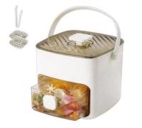 Ice Cube Maker with Storage, Easy-Press Portable Ice Maker with Lid and Storage Box for Home, Kitchen, Picnic and Everyday Life (White)