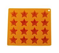 Ice Cube Mold 1Pcs 16 Lattice Star Lce Cream Lattice Five Pointed Star Silicone Ice Cream Mold Ice Cubes Home DIY Baking Mold(Orange)