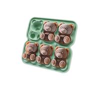 Ice Cube Mold 3D Bear, Large Ice Cube Tray with Lid for Cocktail Whiskey Bourbon, Reusable Animal Teddy Bear Mold for Freezer Fun Shapefor DIY Water Drink Ice Coffee Juice Cocktail