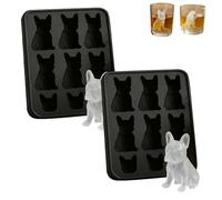 Ice Cube Mold, 3D Dog Silicone Tray, French Bulldog Shape, for Whiskey Cocktail Drinks, Cute Puppy Ice Maker, for Summer Beverages DIY, Kitchen Use (2pcs Style B *2)