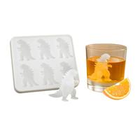 Ice Cube Mold, Dinosaur Ice Cube Mold,Freezer Safe Ice Cube Maker for Summer Drinks,6 Cavity Dino Shaped Ice Cube Tray for Party & Cocktail, Easy Fill & Release (White)