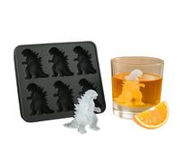 Ice Cube Mold, Dinosaur Ice Cube Mold,Freezer Safe Ice Cube Maker for Summer Drinks,6 Cavity Dino Shaped Ice Cube Tray for Party & Cocktail, Easy Fill & Release (Black)