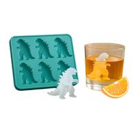 Ice Cube Mold, Dinosaur Ice Cube Mold,Freezer Safe Ice Cube Maker for Summer Drinks,6 Cavity Dino Shaped Ice Cube Tray for Party & Cocktail, Easy Fill & Release (Green)