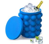 Ice Cube Mold Ice Trays, Large Silicone Ice Bucket, (2 in 1) Ice Cube Maker, Press Type Easy-Release Ice Trays Ice Cube Maker for Frozen Cocktail, Whiskey, Beverages