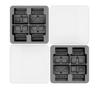 Ice Cube Mold - Silicone Ice Cube Tray 2 Pieces for Freezer 4 Grids | 3D Skull Ice Cubes, Ice Cube Molds for Summer Party, Picnic, Camping, Outdoor Travel