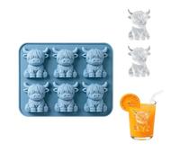 Ice Cube Mold Silicone Ice Tray Mini Highland Cow DIY Tool Suitable for Making Chocolate Candy Jelly Drinks and Homemade Desserts