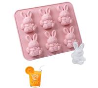 Ice Cube Mold Silicone Ice Tray Mini Highland Cow DIY Tool Suitable for Making Chocolate Candy Jelly Drinks and Homemade Desserts (Pink)