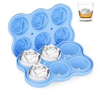 Ice Cube Molds Trays,KANGRUI 6 Cavity Silicone Rose Ice Ball Maker Easy Release Large Ice Cube Form for Chilled Cocktails Whiskey Bourbon & Homemade Juice