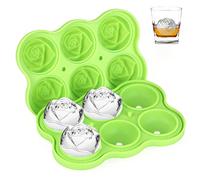 Ice Cube Molds Trays,KANGRUI 6 Cavity Silicone Rose Ice Ball Maker, Easy Release Large Ice Cube Form for Chilled Cocktails, Whiskey, Bourbon & Homemade Juice