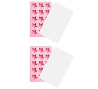 Ice Cube Moulds, 2 Pcs 15-Cavity Star Shaped Silicone Ice Moulds, Non-Stick Ice Cube Tray for Chocolate Soap Jelly, Pink