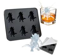 Ice Cube Moulds, 3D Godzilla ICES Cubes Tray, Novelty Easy Release Silicone for Cocktails Whiskey Gifts for Men Party Drinks with Lid