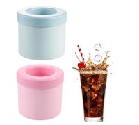 Ice Cube Moulds, Clear Ice Cube Maker with Half Cup Silicone Freezer Trays, Small Ice Cube Tray for Home Use, Two Piece Set in Pink and Blue Colours