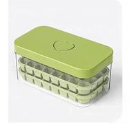 Ice Cube Press Mold, Push Down Ice Maker Tray with Storage Box, Ice Grid for Whiskey Cocktail Home Bar(64 green grids)