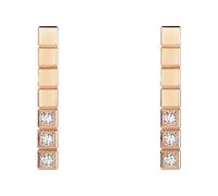 Ice Cube Pure Earrings, Ethical Rose Gold, Half-Set Diamonds