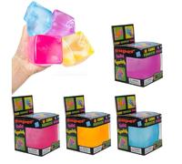 Ice Cube Squeeze Toys, Stress Relief Fidget Squishy Stress Balls - Soft Elastic Sensory Toys for Relaxation and Focus - Reusable Squeeze Stress Relief Toy for School, Travel & Office