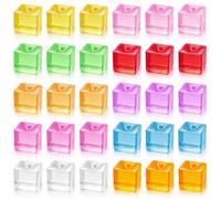 Ice Cube Squishy 30 Pcs Mini Stress Cube Squeeze Toys Sensory Stress Relief Fidget Toys for Kids and Adults Cute TPR Squishies for Party Favors Classroom Prizes Stocking Stuffers Easter Birthday Gifts