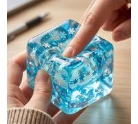 Ice Cube Squishy, Fidget Stress Ball, Blue Ice Squishy Stress Cube Malt Sugar Balls with Snowflakes Insid, Soft Sensory Stress Relief Balls for Adults, Party Favors, Office Desk Decor (A-no box)