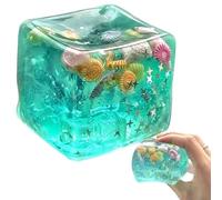 Ice Cube Squishy, Island Shell Shape with Ocean-Inspired Texture, Slow Rise Squishy Cube Ice Cube Stress Ball Fidget Toy, Soft Slow-Return Ice Cube for Sensory Engagement and Display (Square)