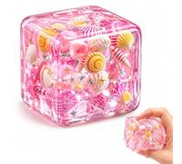 Ice Cube Squishy, Squishy Cube, Slow Rise Squishy Stress Ball, Portable 5 Cm Squishy Cube Desk Tool with Calming Pink Island Design