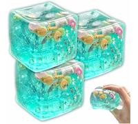 Ice Cube Stress Ball Fidget Toy, Slow Rise Squi-shy Cube, Ocean Shells Inside Sensory Stress Relief Toy for Adults Teens Classroom Prizes, Workplace Study Stress-Relief Toys