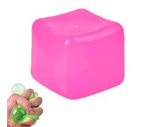 Ice Cube Stress Ball | Squishy Fidget Toy for Stress Relief | Sensory Toy for Adults, Kids & Teens | Colourful Anxiety Relief Toy for Office, School & Home (Pink)