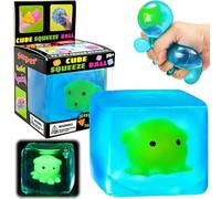 Ice Cube Stress Relief Squishy Fidget Toys,Soft Cube Sensory Fidget Toy for Kids Adults Swirled Colour Pattern Fidgets Novelty Gifts (C)