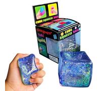 Ice Cube Stress Relief Squishy Fidget Toys,Soft Cube Sensory Fidget Toy for Kids Adults Swirled Colour Pattern Fidgets Novelty Summer Spring Gifts (Purple)