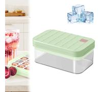 Ice Cube Tray, 2025 New Food Safe Ice Cube Tray, with Non-Spill Lids, Easy to Remove Tray, 28 Pieces Square, Flexible Silicone Ice Cube Moulds for Baby Porridge, Drinks, Fruit, Whiskey (Green)