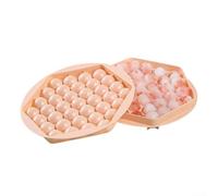 Ice Cube Tray 37 Cavity Hockey Puck for Mold PP Plastic Easy Release for Whiskey Cocktails Bar Drinks Freezer Storage 16x16cm Pink(Pinkish)