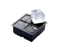 Ice Cube Tray 4/6 Grid Big Ice Tray Mold Giant Jumbo Large Silicone Cube Square DIY Maker(Black 4 grids)