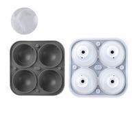 Ice Cube Tray, 4-Grid Baseball/Tennis/Pickleball Shaped Silicone Mold Reusable Football Ice Ball Maker for Cocktails, Bourbon, Whiskey, Brandy