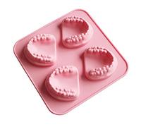 Ice Cube Tray,4-Hole Ice Mold,Teeth-Shaped Silicone Ice Mold, Denture Ice Trays for Bars, Funny Gag Gift for Dentist Party Favor