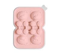 Ice Cube Tray, Bear Shape, Cute Food-Safe Container, Silicone Ice Cube Trays, for Drinks, Water, Whisky and Cocktails Indoors, When Eating with the Family, From the Fridge