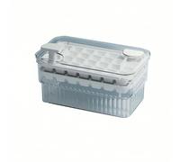 Ice Cube Tray Easy Release Mold, Clear Plastic Design for Home Freezer, One-Piece Cubes, Double Pressure Release System, Great for Drinks and Cocktails