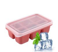 ice-Cube Tray, Food Grade 6 Compartment Ice Box Easy-Release Silicone Large Ice Moulds with Removeable Lids,ice Trays for Freezer ice-Cube Molds Perfect for Chilled Drinks, Freezer