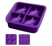 Ice Cube Tray for Freezer, 4-Chamber Shark Kitchen Mould, Ice Making Tray, Suitable for Restaurants, Picnics, Camping, Celebrations, Family Celebrations, Parties, Kitchens and Home