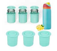 Ice Cube Tray for Owala FreeSip,3 Silicone Ice Cube Maker With Lid for Tumbler,Water Bottle for Chilling Whiskey, Cocktails, Drinks, Coffee, Easy Fill and Release Hollow Cylinder Ice Molds (Green)