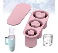 Ice Cube Tray for Stanley Cup 30Oz-40Oz, 3 Heart-Shaped Silicone Cylinder Ice Mold with Lid for Freezer, 3 Sizes Hollow Cylinder Ice Trays,for Chilling,Whiskey,Drinks,Coffee, Easy Fill and Release