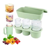 Ice Cube Tray for Stanley Cup 40Oz Tumbler, Stanley Cup ice Mold, Silicone ice Cube Set with lid Making, for Chilling Cocktails, Whiskey, Drinks, Coffee, Easy Fill and Release Ice Make (Green)
